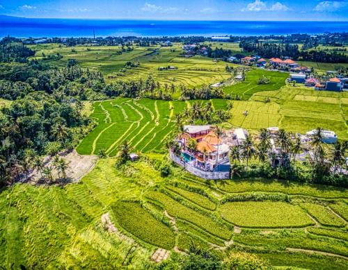 The indian ocean and rice terrace